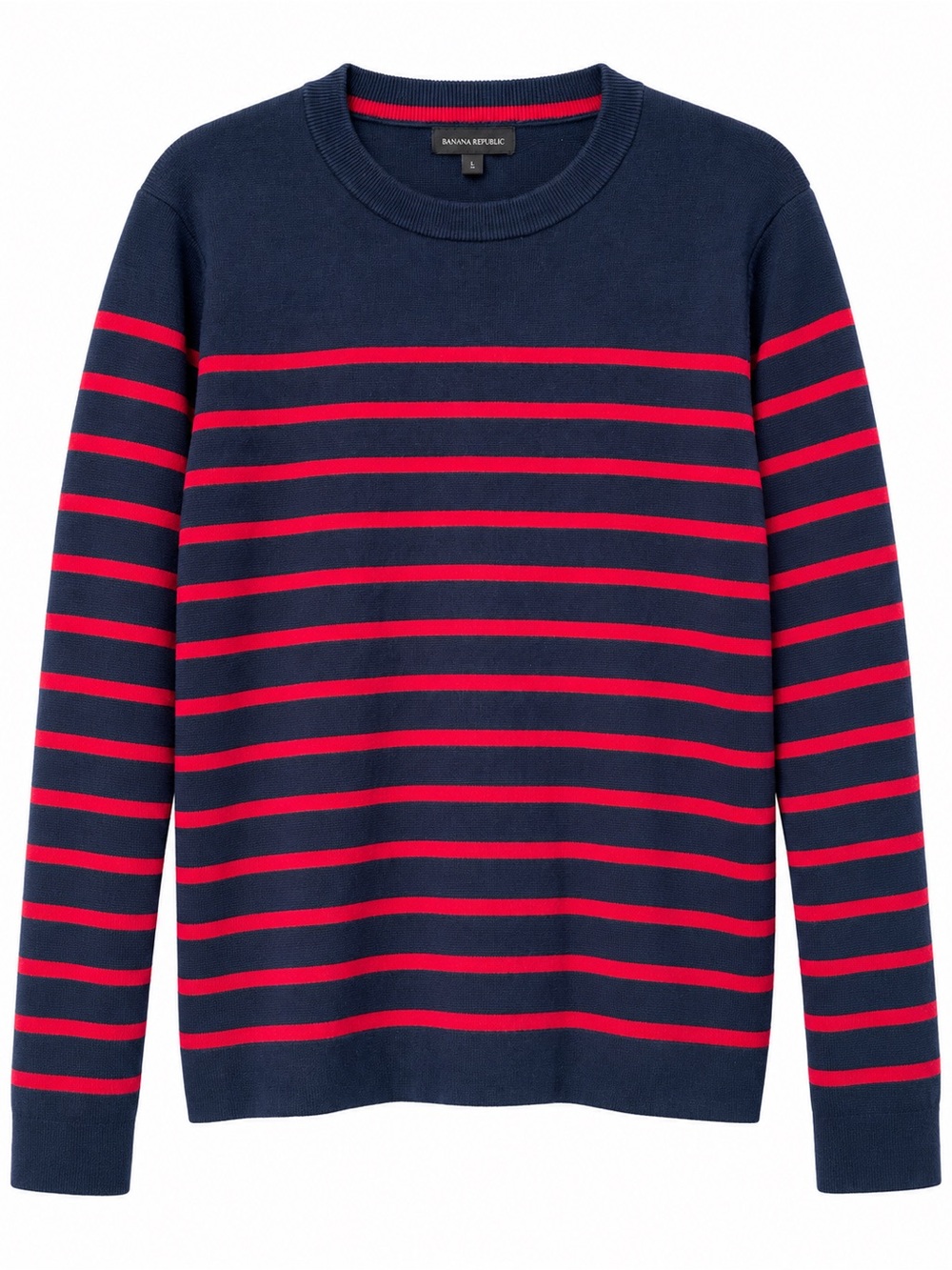 Banana Republic Navy Red Striped Crewneck Sweater Size L